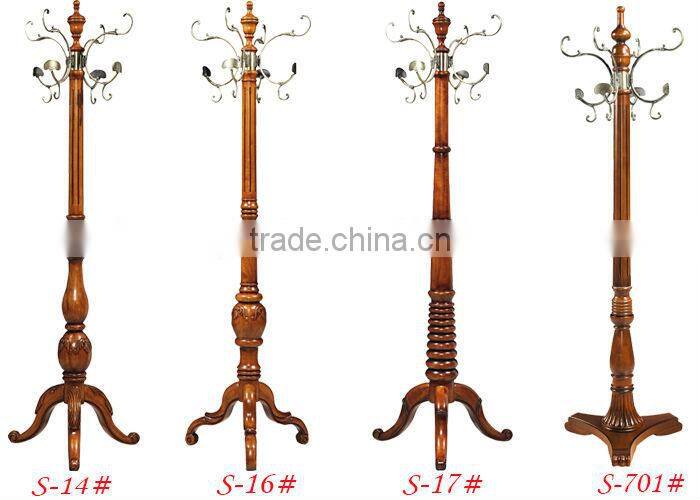 new wooden hat and coat stand rack (S-12) redwood