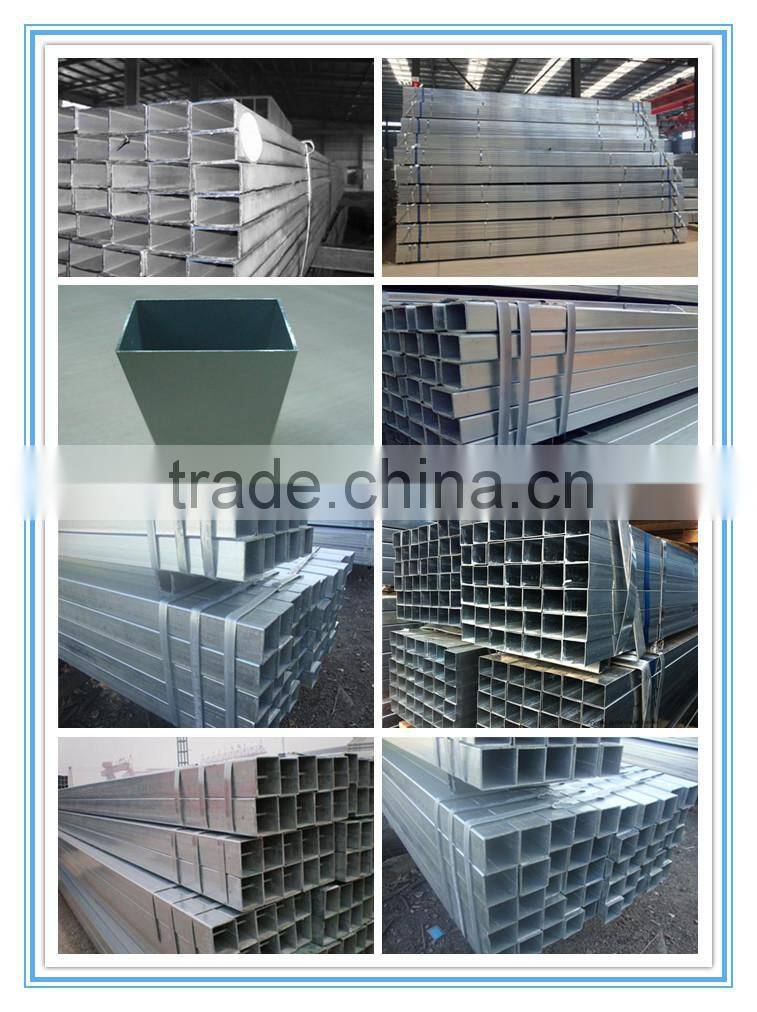 rectangular steel tube sizes/galvanized tube