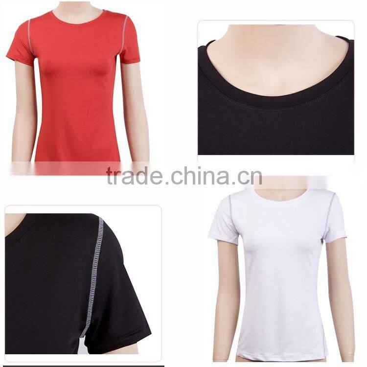 2015 New Summer Women's Fitness Sports Shirt PRO Tight Training Short Sleeve Perspiration Wicking Quick Dry 2003