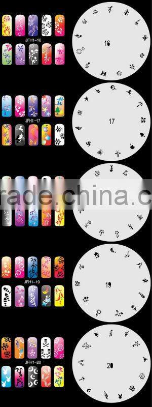 20 Sheets/Lot 260 Airbrush Nail Art Designs STENCIL Template Set No.1 Flowers, Plants, Leaves Trees, Animals
