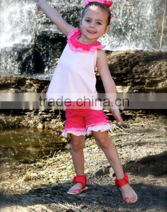 100% Cotton Baby Summer spring girls blank ruffle sleeve t shirt white ruffle shirt for little girls