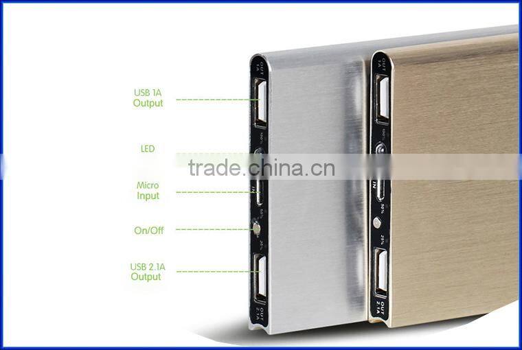 1 year warranty ultra thin power bank built in cable high capacity phone charger
