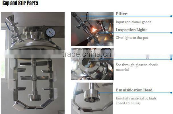 MIC- 500L cosmetic cream making machine jam making machine tomato sauce making machine vacuum homgenzier mixer with ce