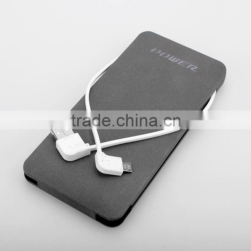 Promotional Dual Built-in Cable USB Powerbank Cell Phone Charger 10000mah