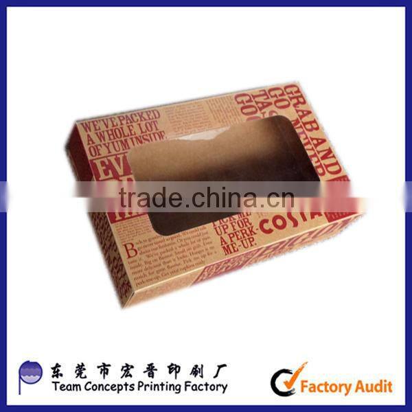 food grade lunch paper box with PVC window from china