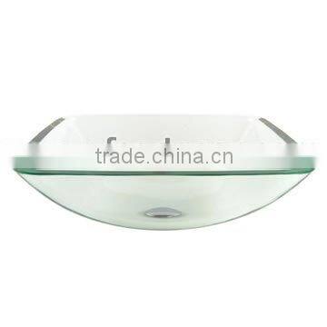 Rectangular Bathroom Glass Countertop Sink
