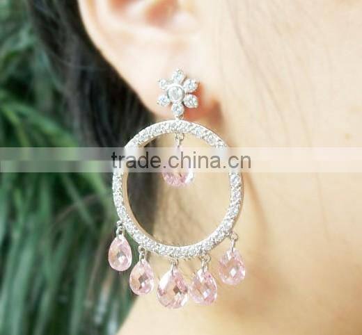 JINSE Big Circle Earrings Made With Zircon