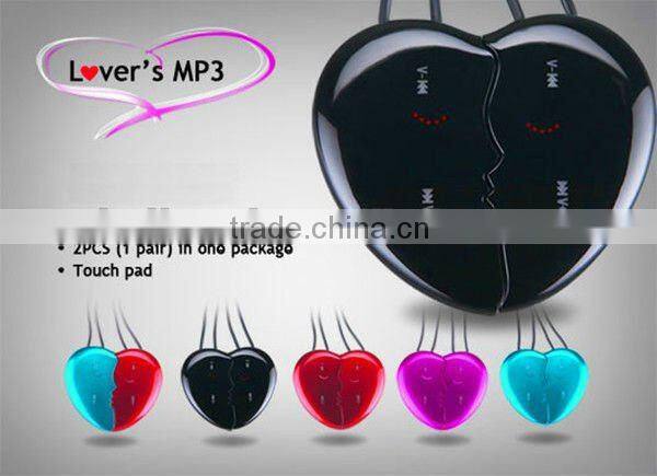2012 hot seller! colorful Heart shape Lover's mp3 music player portable