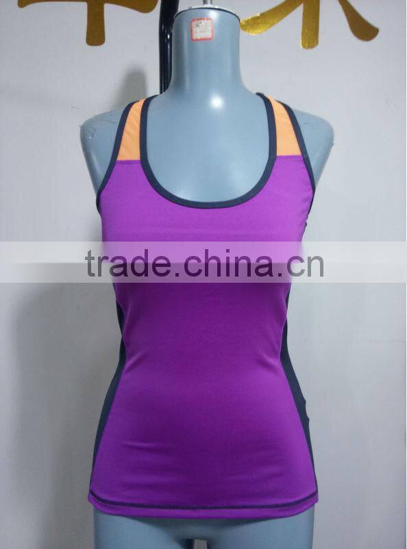 2014-2015 fashion stretch yard dye sleeveless shirt fitness wear