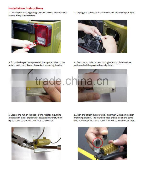 NEWEST ARRIVAL !! 6"x 8" Jeep LED tail light for Jeep Wrangler led trailer tail lights