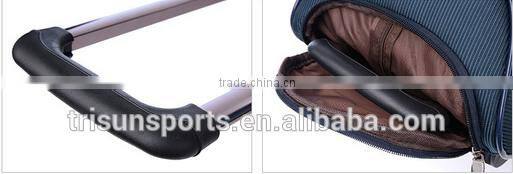 hot sale promotional large capacity polyester and leather rolling duffel travel bags