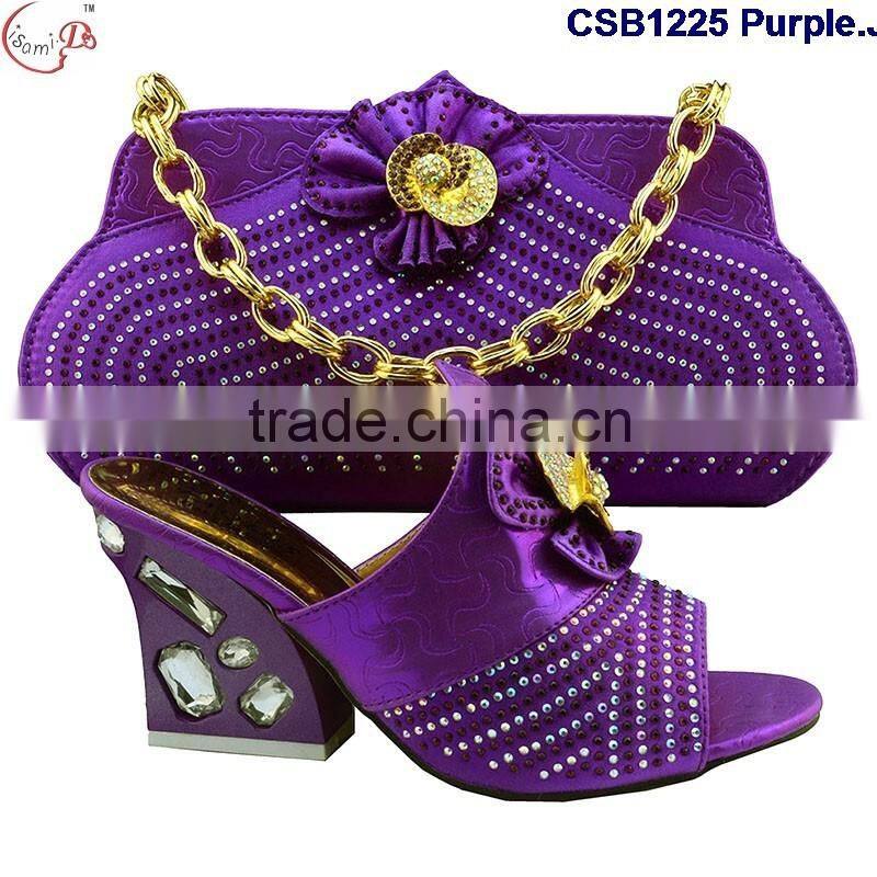 CSB1225 Chowleedee fasion latest fashion woman italy style high heel sandal shoes with matching bag