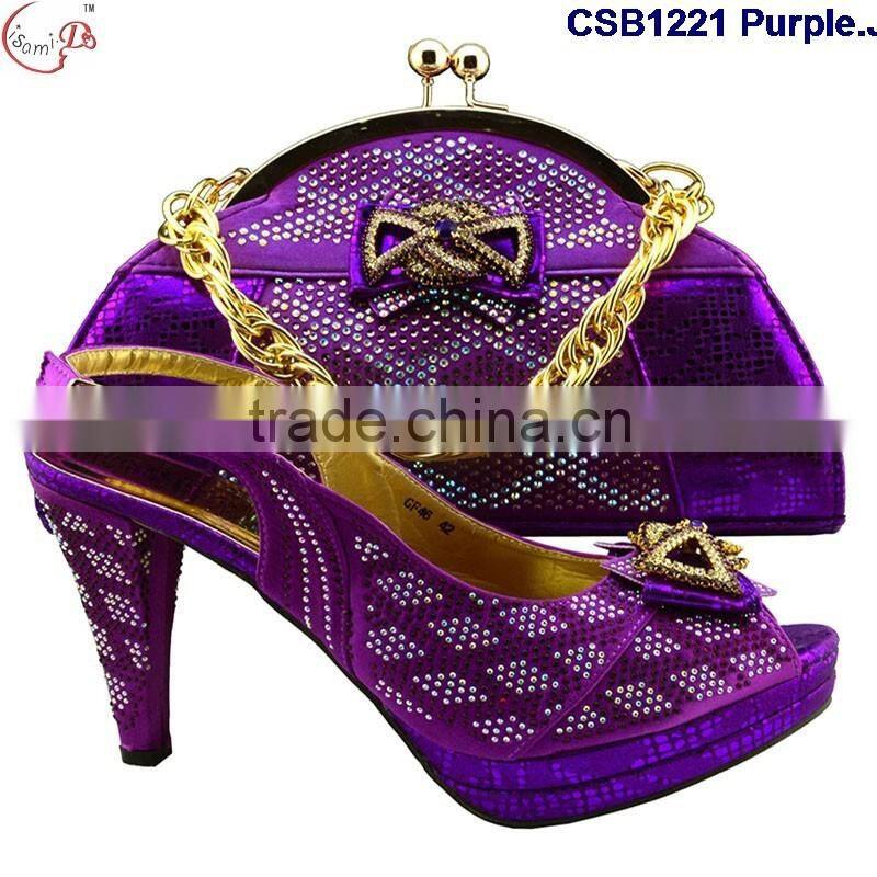 CSB1221 New arrival shoes & bags low price hot popular beautiful lady high heel shoes match bag