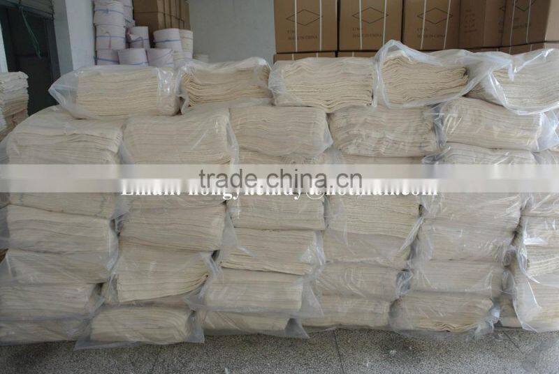 Super water and oil absorbent white color 100%cotton floor wiping cloth