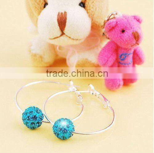 2012 Newest shamballa charm earring with pave stones
