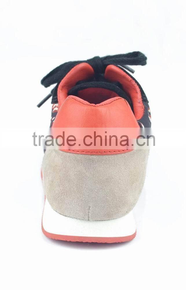 2015 new style latest design fashion flat ladies sports shoes in genuine leather