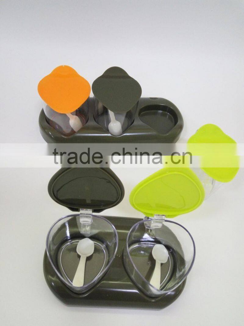 2 compartments kitchen tools spice jar