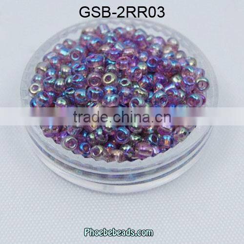 Wholesale 11/0 Rainbow Purple Glass Beads To Make Bracelets Or Necklace GSB-2RR03