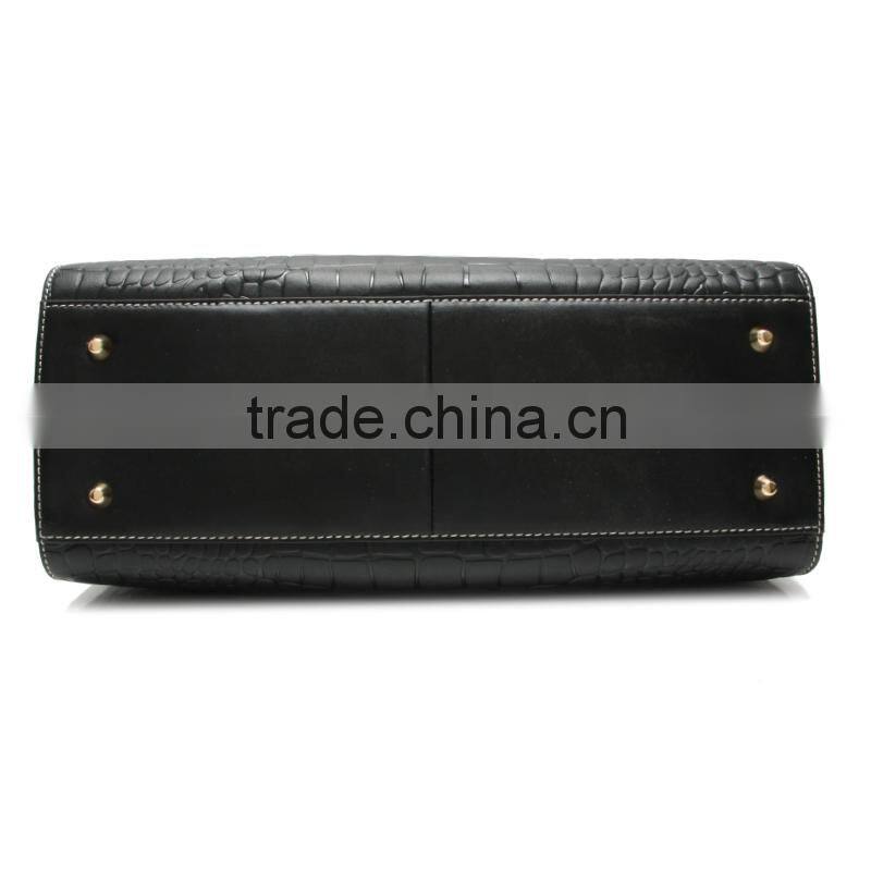 N2272-A5162 New Arrival black crocodile pattern leather satchel handbag ladies fashion designer bags
