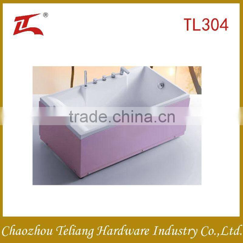 Made in China Free Standing Popular Design Color Square Soaping Bubble Arylic Bathroom Bathtub