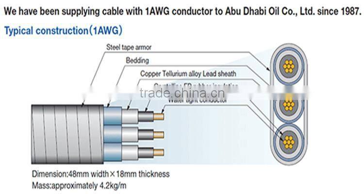 UL certified copper conductor submersible oil pump cables/ mine cable