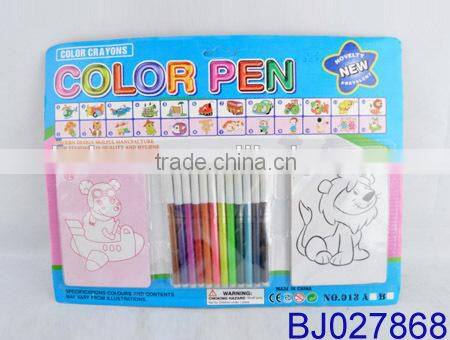 Fashion toy kit new kid diy cartoon figure drawing toy with color pen