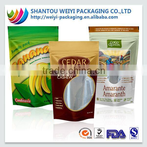 alibaba china supplier wholesale kraft stand up pouch with zipper