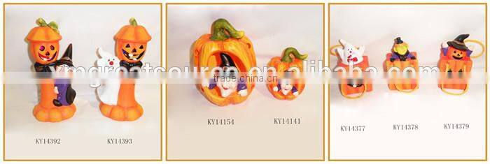 cheap ceramic halloween pumpkin with tealight holder decoration wholesale