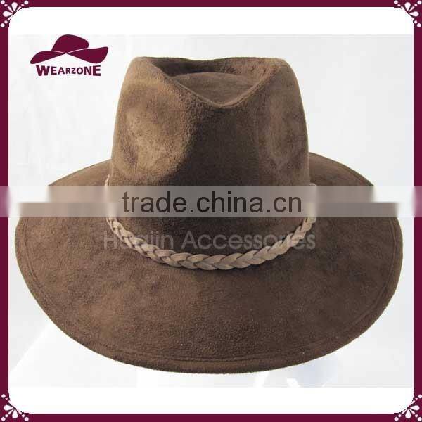 Fedora Hat Wide Brim Suede Panama Hat Brown Wholesale Men Fedora Hat