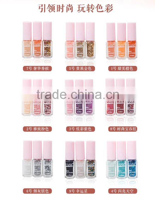 New maxdona cocktail magic 3pcs/set gradient nail polish set