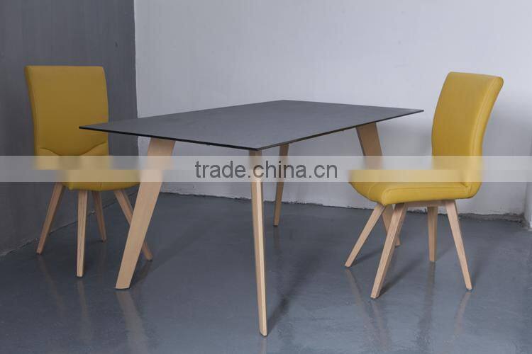 Top quality Wooden Dining Table With Tempered Glass Top Designs