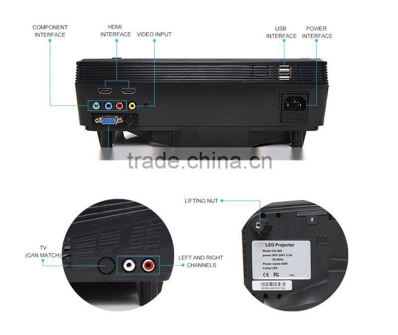 Native VGA (800*480 Pixels) led projector 2000 lumens LED Projector