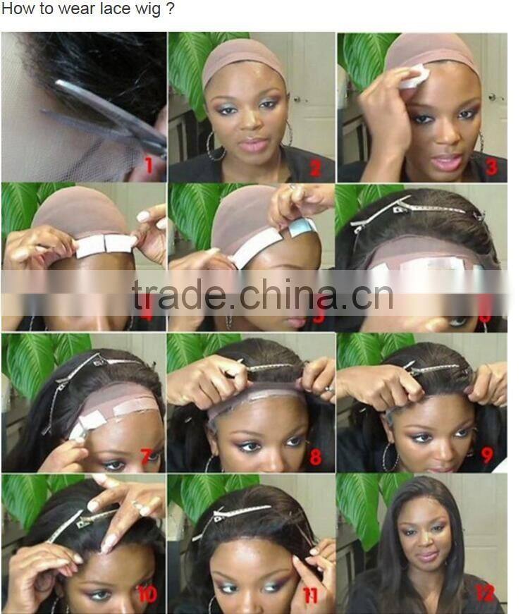 2016 New arrival large stock ombre afro full lace wig human hair wig
