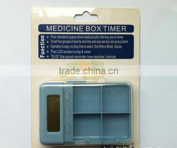 4 Large Compartments Alarm digital Pill box Timer Countdown Timer