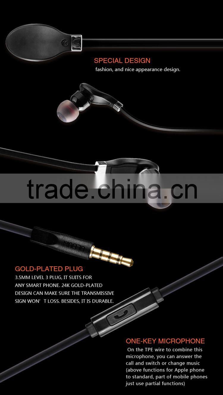 ULDUM clear sound stereo cute cheap handsfree mp3 player earphone