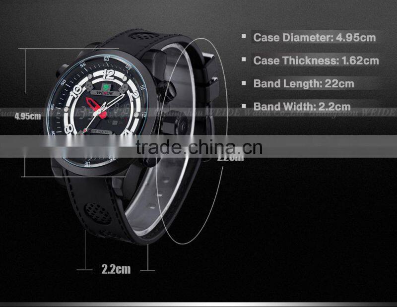 WEIDE WH3315 Fashionable luxury Digital Analog silicone wrist watch