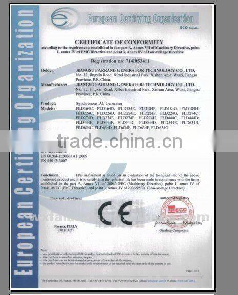 60KVA/48KW Diesel synchronous brushless generator silented performance