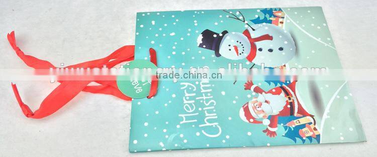 Christmas Gift Bag Red satin Ribbon and tag