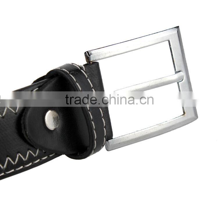 Wholsale Black Color Sewing Mans Belt PU Material Belt