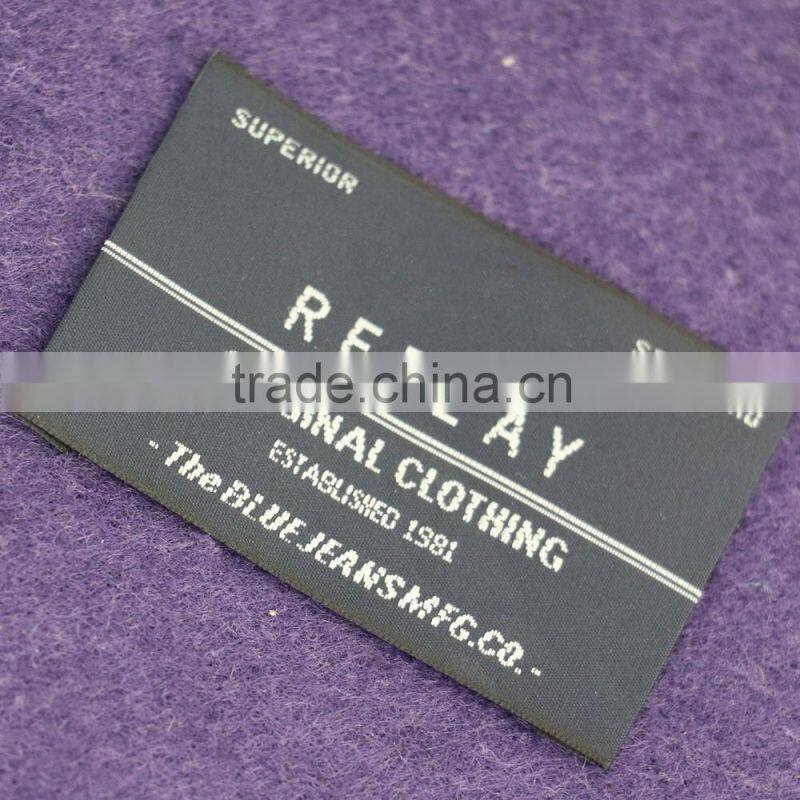 2016 Factory wholesale Custom Polyester Damask Woven Labels For Clothing
