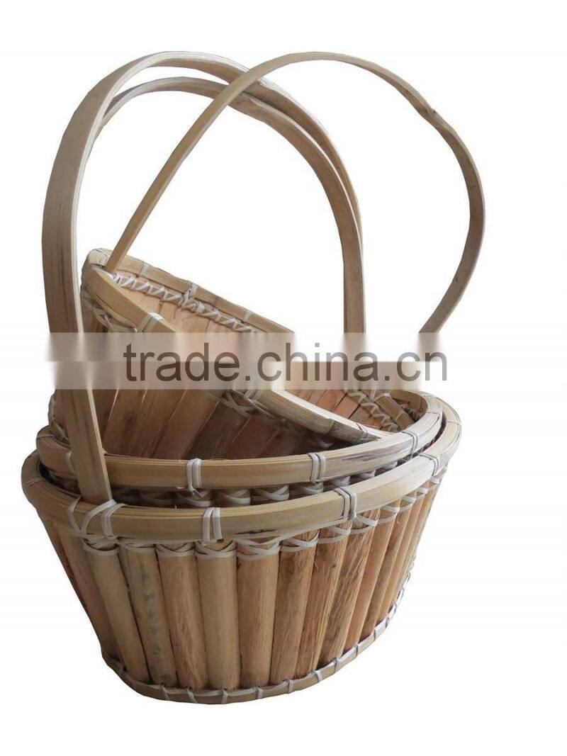 New style oval wood natural basket with handle