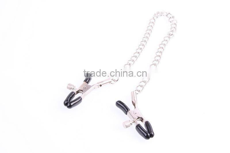 Heathful Lesbian sex toys Stainless Steel Metal Massage, gay labia clip and long nipple clamps