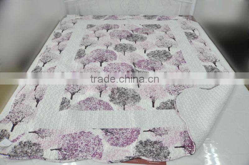 2015 high quality fake patchwork microfiber quilt set bedding set