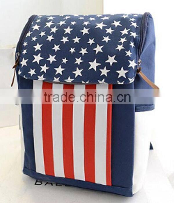 Brand designer european backpack;New francy college union flag strip backpack;