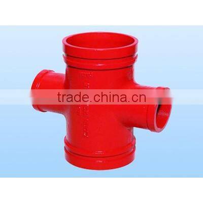 UL FM approved 1*1/4"-12" Ductile iron grooved reducing Cross price list