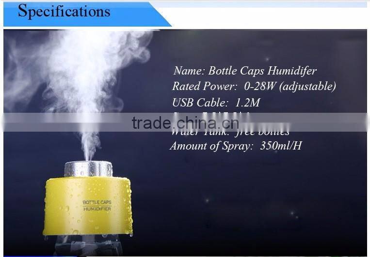 factory direct 5V USB Ultrasonic bottle caps air purifier / air cleaner /air freshener /for best promotion gift