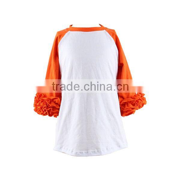 wholesale icing ruffle shirt children's boutique clothing ruffle t shirt new style top for girls