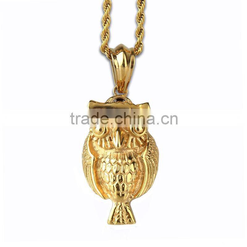 KSTONE Gold plated owl pendant costume pendants jewelry clear meaningful pendants