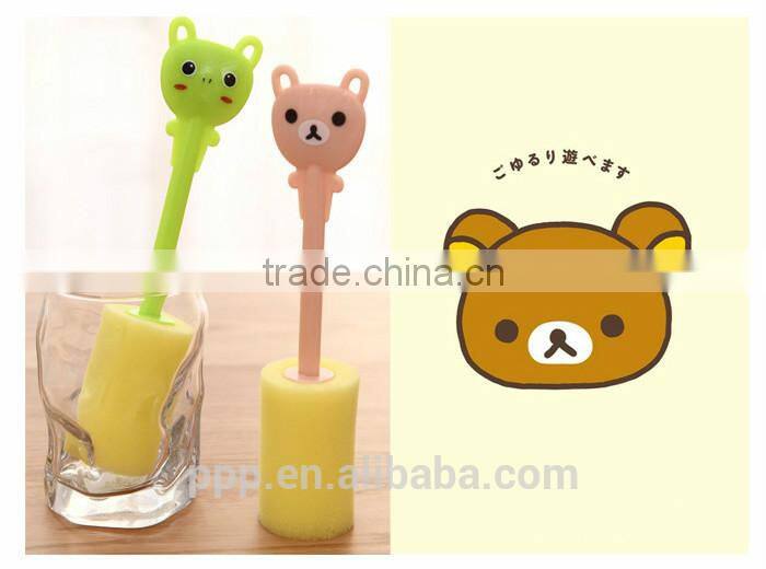 bear shaped sponge cup cleaning brush children color sponge bottle cleaning brushes