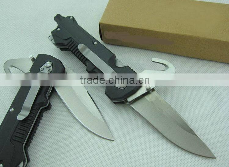 Black Version 57A Folding Blade Knife Rescue Knife Outdoor Knife Survival Knife with Glass Fiber Handle